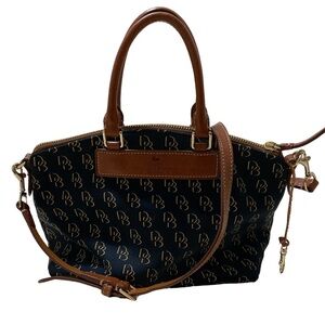 Shadow D&B Satchel Black Brown Logo Monogram Shoulder Bag Hand Bag
